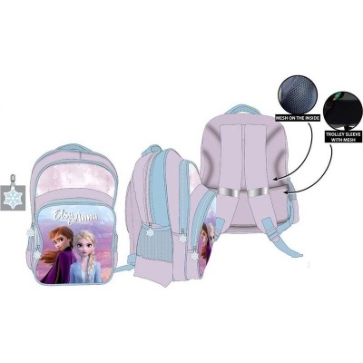 Mochila infantil Frozen com imagem das personagens Elsa e Anna