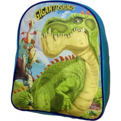 Mochila azul com estampa de dinossauro verde GIGANTOSAURUS