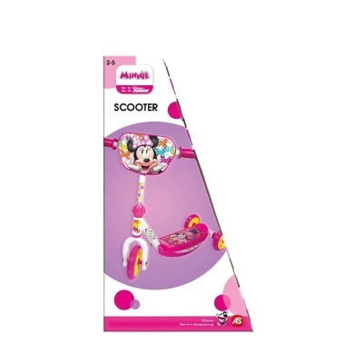 Scooter infantil rosa e branco com imagem Minnie da Disney para crianças 2-5 anos