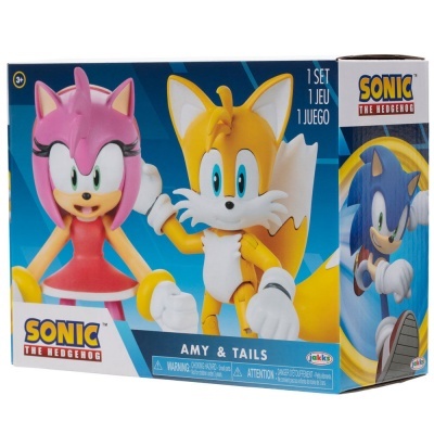 Caixa de brinquedos Sonic The Hedgehog com figuras de Amy e Tails