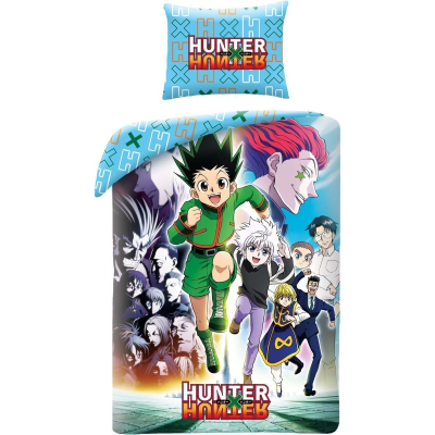 Roupa de cama infantil Hunter x Hunter com almofada e edredão coloridos