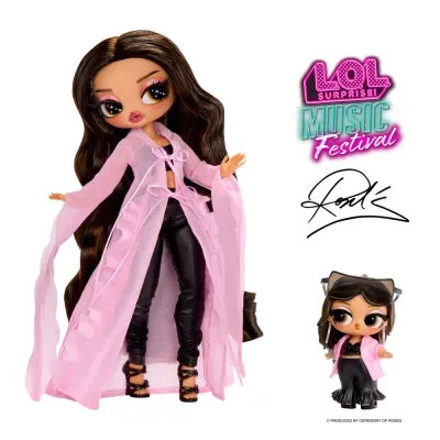Duas bonecas LOL Surprise! Music Festival com roupas rosa e preto