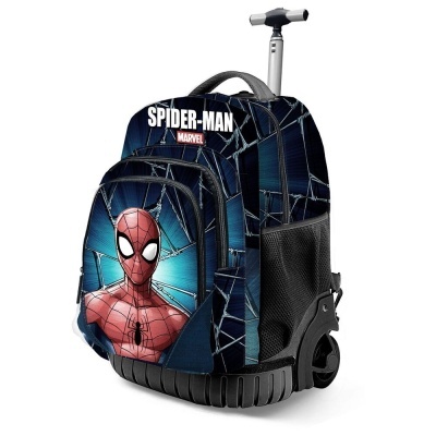 Mochila de rodinhas Spider-Man com teias de aranha e alça telescópica