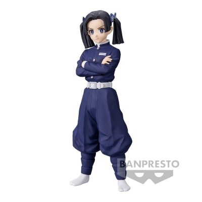Figura de ação de personagem de anime com roupa azul e cabelo preto