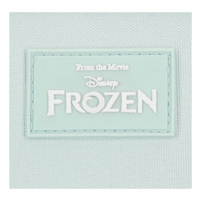 Etiqueta azul claro com texto branco Disney Frozen