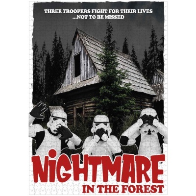 Puzzle com Stormtroopers em floresta e texto Nightmare in the Forest
