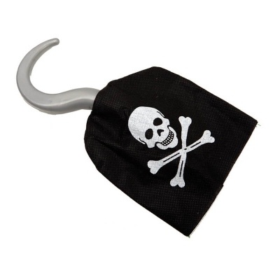 Gancho de plástico com cobertura preta e caveira branca