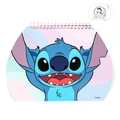 Caderno espiral pequeno com capa do personagem Stitch colorida