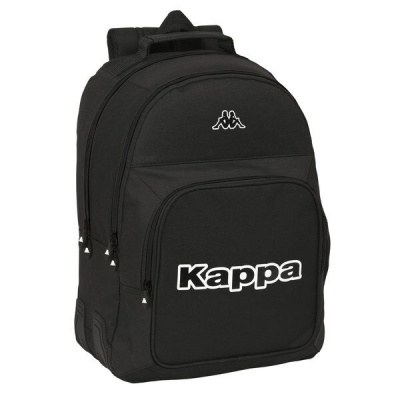 Mochila preta Kappa com logotipo frontal branco