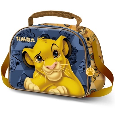 Mala infantil com imagem do Simba do Rei Leão e alça castanha