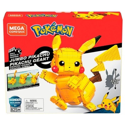 Embalagem de brinquedo Mega Construx Pikachu gigante de blocos