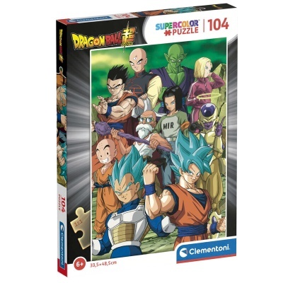 Caixa de quebra-cabeças Dragon Ball com 104 peças e personagens coloridos