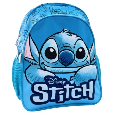 Mochila azul com desenho do Stitch da Disney e texto Disney Stitch