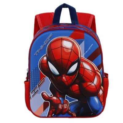 Mochila infantil Homem-Aranha com cores vermelha e azul e alças acolchoadas