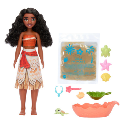 Boneca Disney Princess com acessórios e pacote de areia.