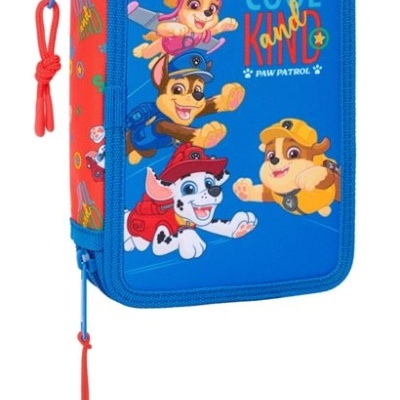 Estojo azul Paw Patrol com personagens e fecho zipper