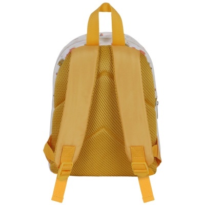 Mochila pequena amarela vista de trás