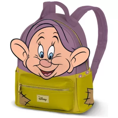 Mochila Disney com ilustração da personagem Dunga em lilás e amarelo