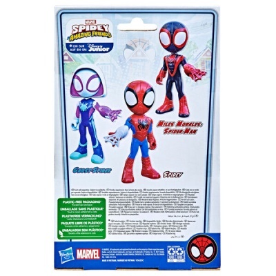 Embalagem de figuras de ação Marvel Spidey Amazing Friends com personagens Miles Morales Spider-Man e Gwen Stacy
