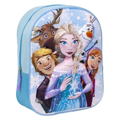 Mochila infantil azul com personagens do Frozen
