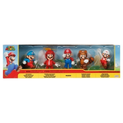 Conjunto de 5 figuras de ação Super Mario em embalagem
