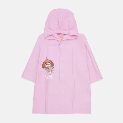 Impermeável infantil rosa com capuz e estampa PAW Patrol