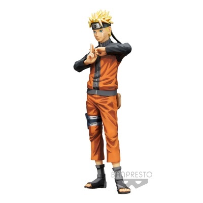 Figura de ação Naruto com roupa laranja e faixa preta na cabeça