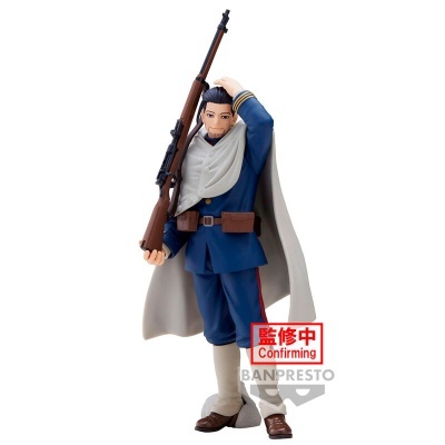 Figura de soldado com uniforme azul e capa cinzentos segurando rifle