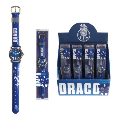 Relógios de pulso azuis DRAGO com caixa de exposição azul FCP