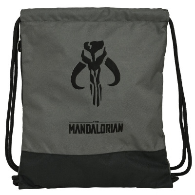Mochila saco cinzento e preto com estampa Mandalorian