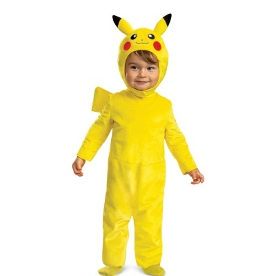 Fato amarelo de pelúcia Pikachu para criança