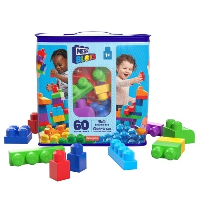 Conjunto Mega Bloks 60 peças coloridas para crianças a partir de 1 ano