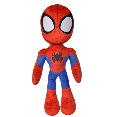 Boneco de peluche Homem-Aranha vermelho e azul com olhos grandes