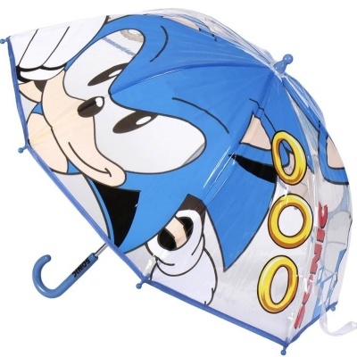 Guarda-chuva infantil transparente com estampa do Sonic