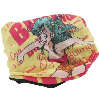 Lenço Snood amarelo rosa com estampa de personagem anime Bulma