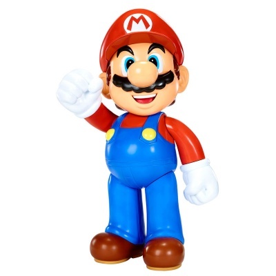 Figura de ação do personagem Mario com fato vermelho e azul