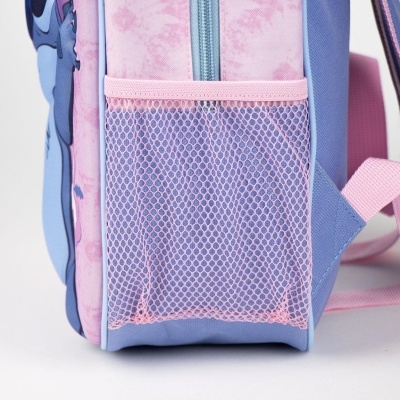 Bolso lateral em rede cor-de-rosa de mochila infantil azul e cor-de-rosa