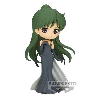 Figura Funko Pop de personagem feminina com vestido cinzento e cabelo verde