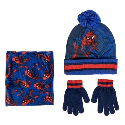 Conjunto infantil de inverno com gorro, luvas e cachecol Homem-Aranha