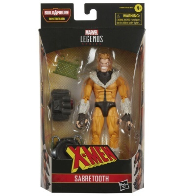 Figura de ação Sabretooth Marvel Legends X-Men na embalagem