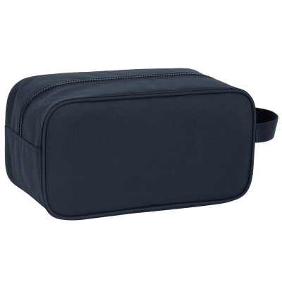 Necessaire rectangular preta com fecho de correr e alça lateral