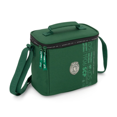 Mala térmica verde do Sporting CP com logótipo e alça ajustável