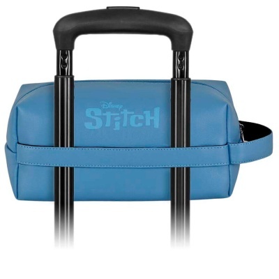 Estojo azul Disney Stitch atrás de mala com pegas pretas telescópicas