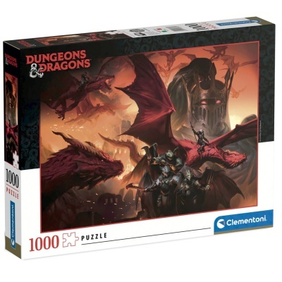 Puzzle 1000 peças Clementoni Dungeons & Dragons com dragões e guerreiros.