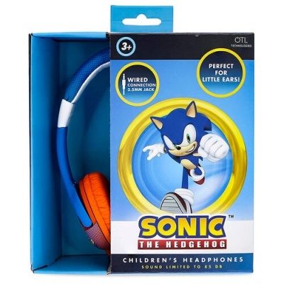 Auriculares infantis Sonic the Hedgehog em embalagem azul
