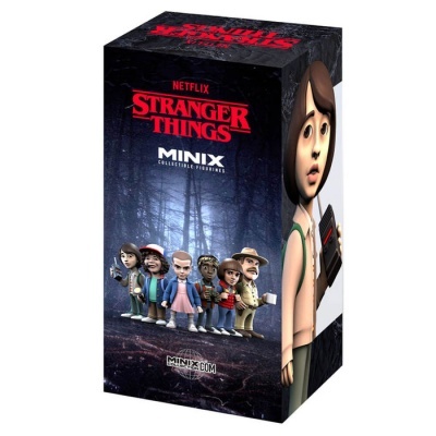 Caixa preta com figuras colecionáveis Stranger Things Minix