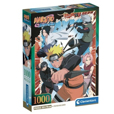 Quebra-cabeças Naruto Shippuden 1000 peças com personagens e embalagem colorida
