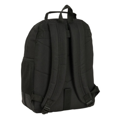 Mochila preta com alças acolchoadas vista de trás