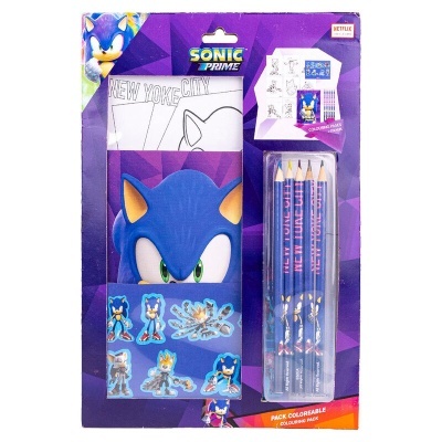 Kit de colorir Sonic Prime com lápis e desenhos para pintar