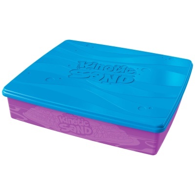 Caixa azul e roxa de areia cinética Kinetic Sand